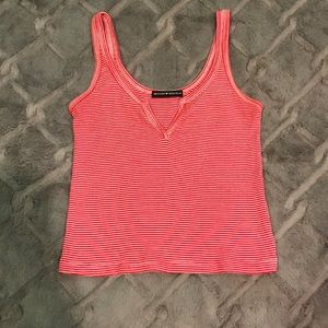 Brandy Melville Red White Striped Tank One Size